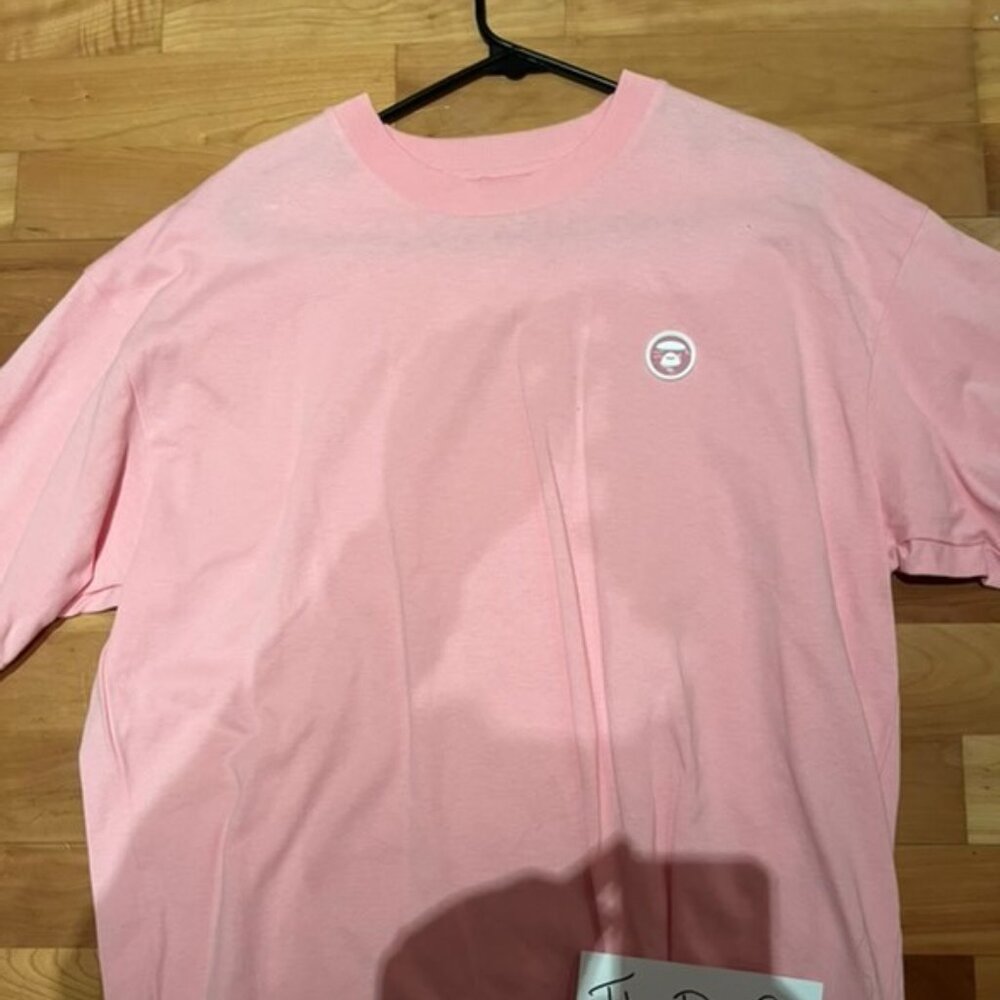 AAPE BY A BATHING APE - Pink Patch T-Shirt – Worn once  - Size XL